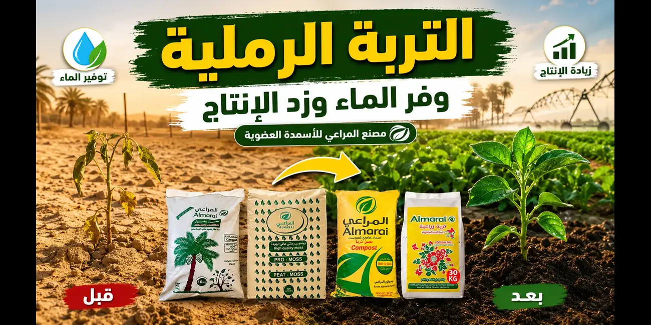 التربة الرملية في السعودية | وفر الماء وزد الإنتاج مع مصنع المراعي للأسمدة العضوية