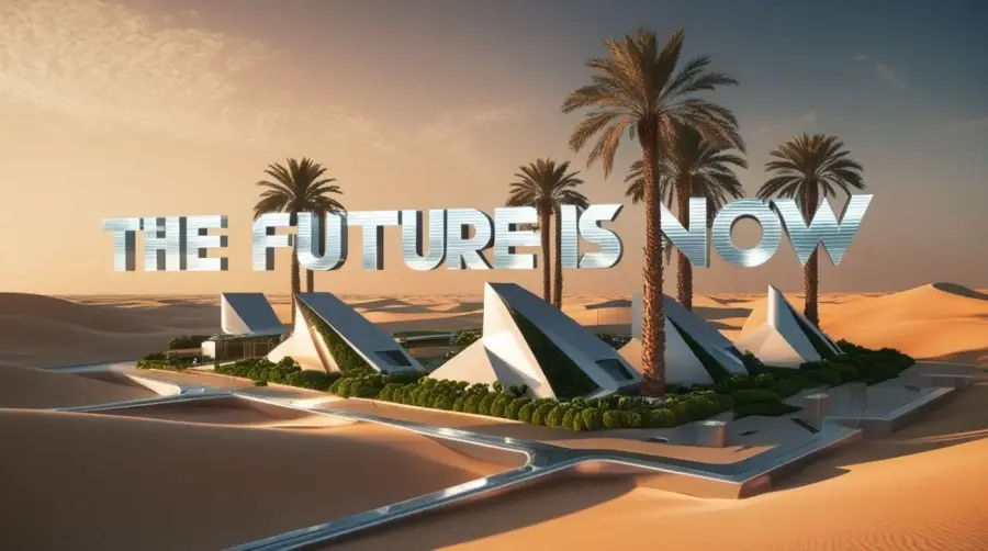 تصميم بعنوان المستقبل الآن لمنشآت زراعية حديثة وسط الصحراء